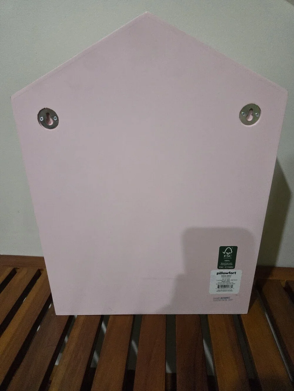 Pillowfort Pink Trim Wooden House Shelf